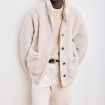 Veste Col Châle en Mouton Sherpa VANILLE COAT