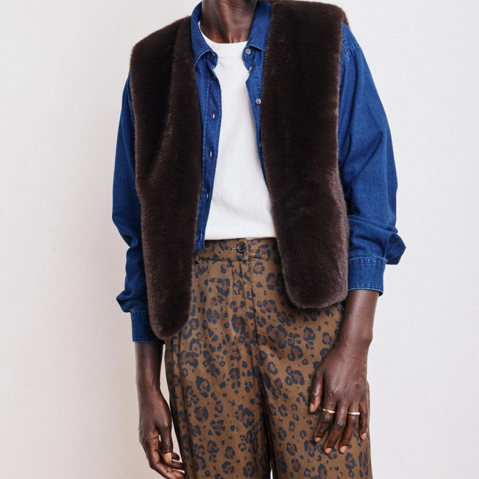 Veste Fausse Fourrure Sans Manche VOBBY VEST