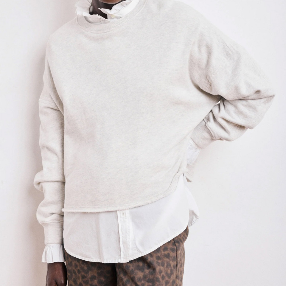 Chemise bi-matière Col Tunisien TALIA SHIRT Blanc Hartford