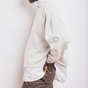 Chemise bi-matière Col Tunisien TALIA SHIRT Blanc Hartford