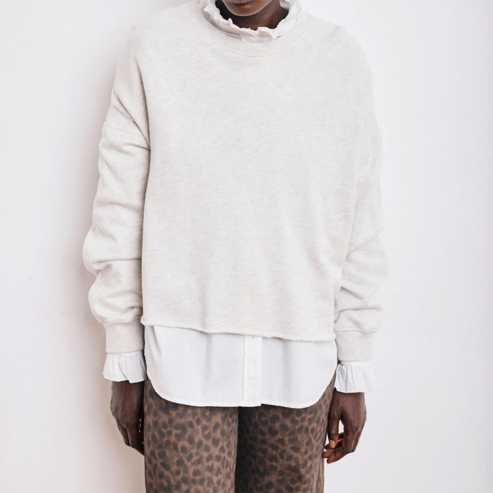 Chemise bi-matière Col Tunisien TALIA SHIRT Blanc Hartford