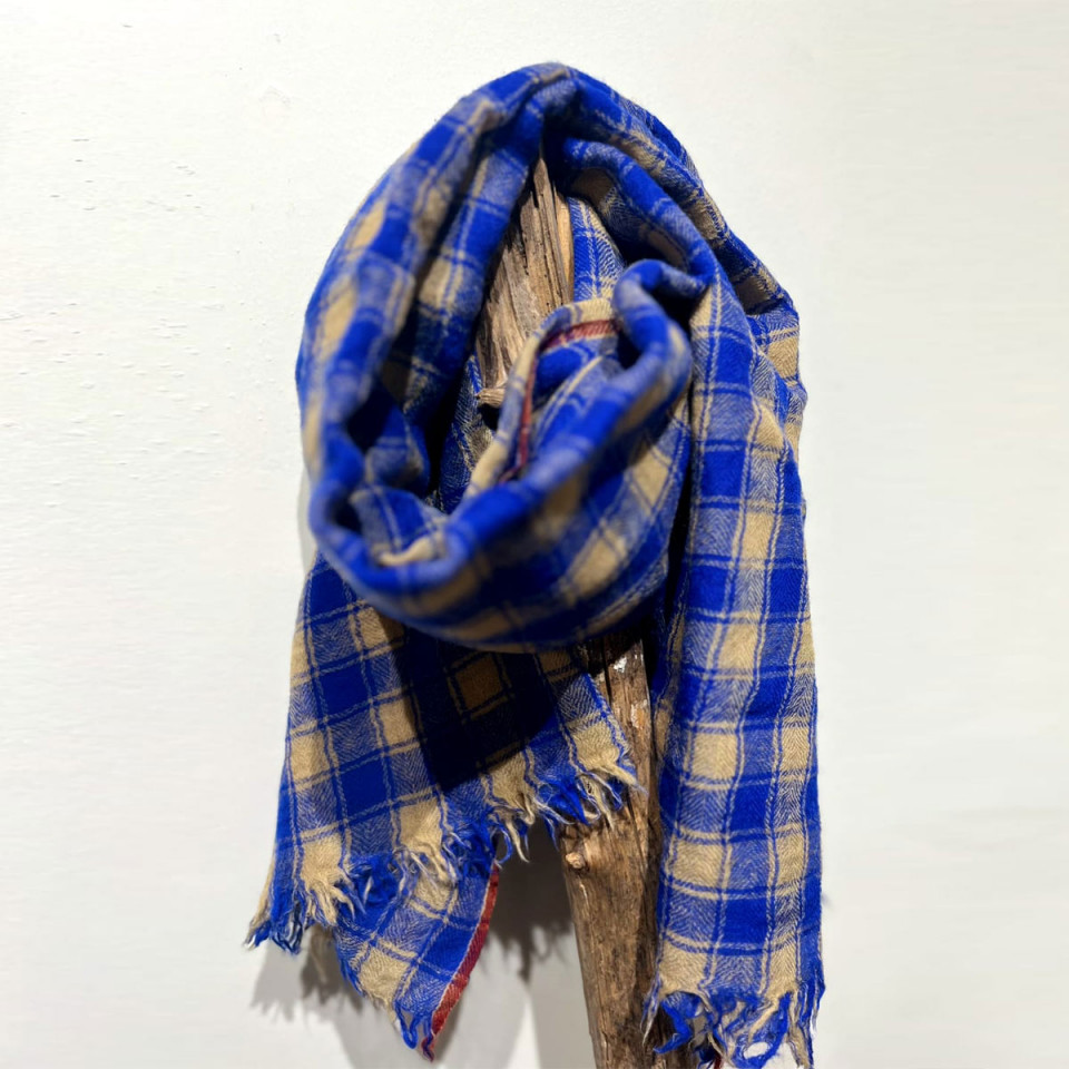Echarpe à Carreaux en Laine BLUE CHECKS SCARF Bleu Hartford
