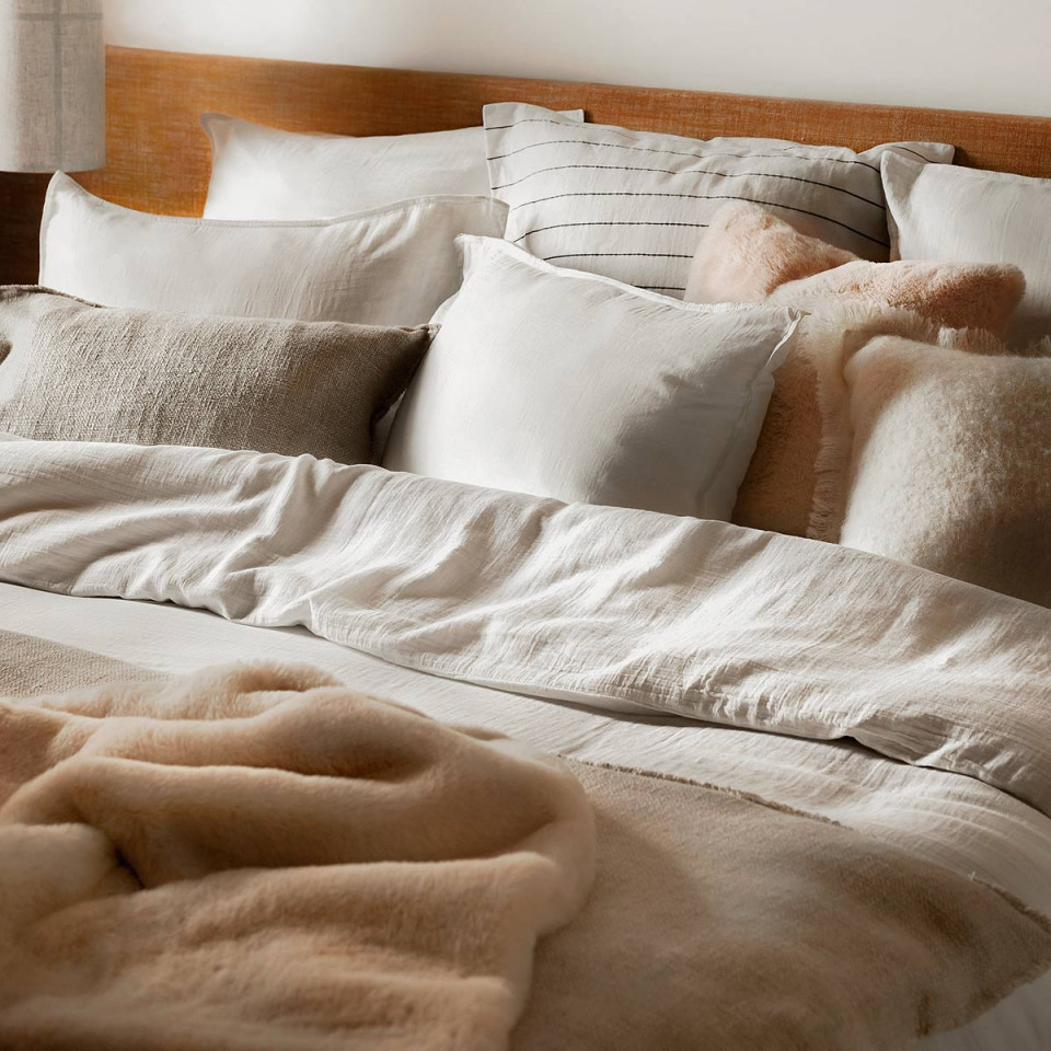 Taies d'Oreiller En Gaze de Coton HARLEM - Lot de 2