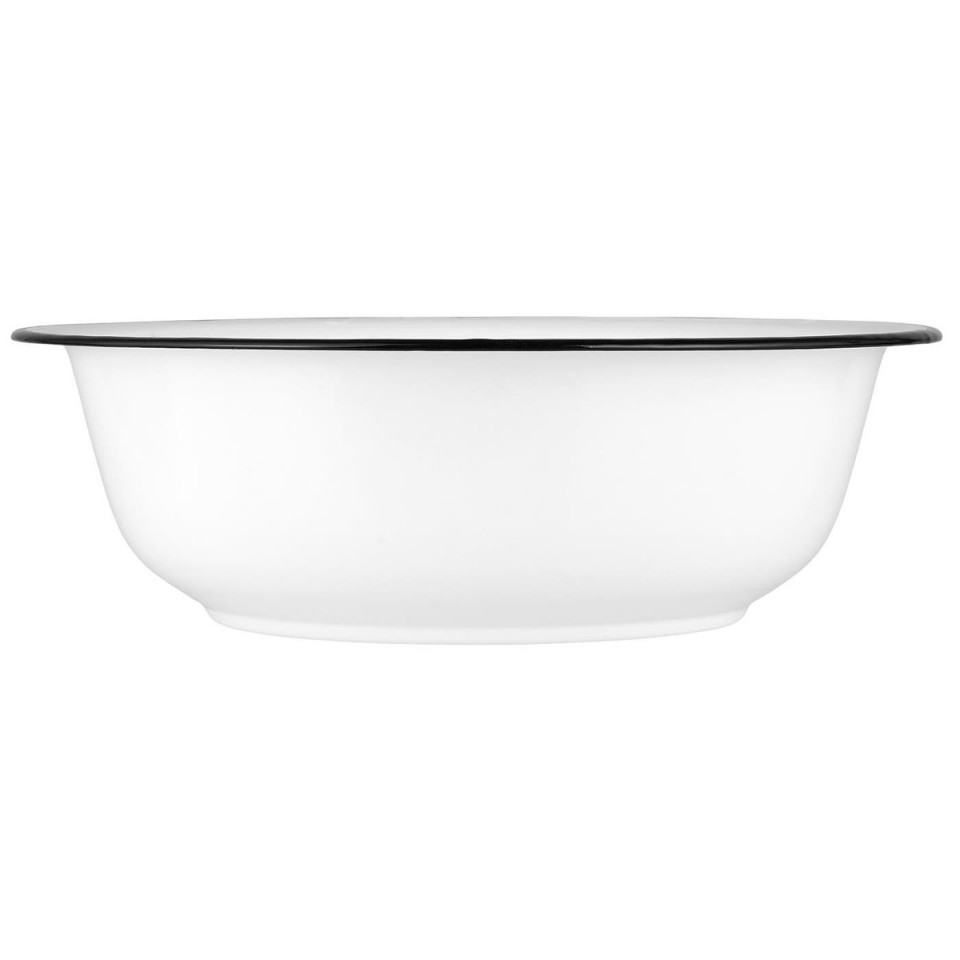 Bassine Métal Emaillé Blanc Liseré Noir - IB Laursen
