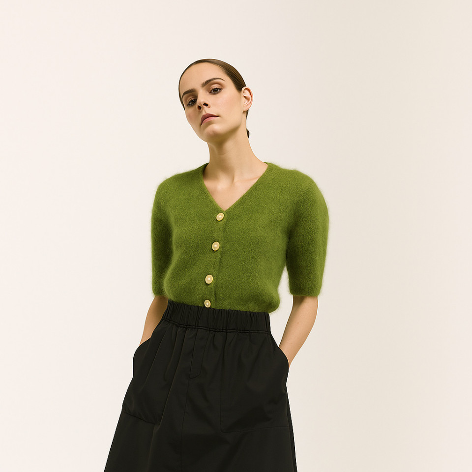 Cardigan Manches Courtes JUSTICE Moss Green Jc Sophie