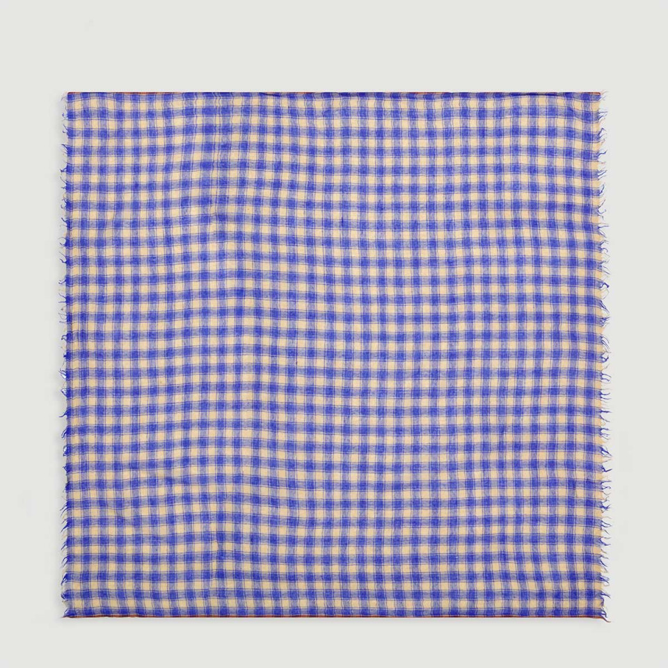 Echarpe à Carreaux en Laine BLUE CHECKS SCARF Bleu Hartford