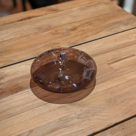 Lampe à Huile Ellipse en Verre Bronze 