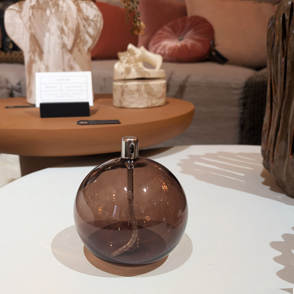 Lampe à Huile Sphere en Verre Bronze