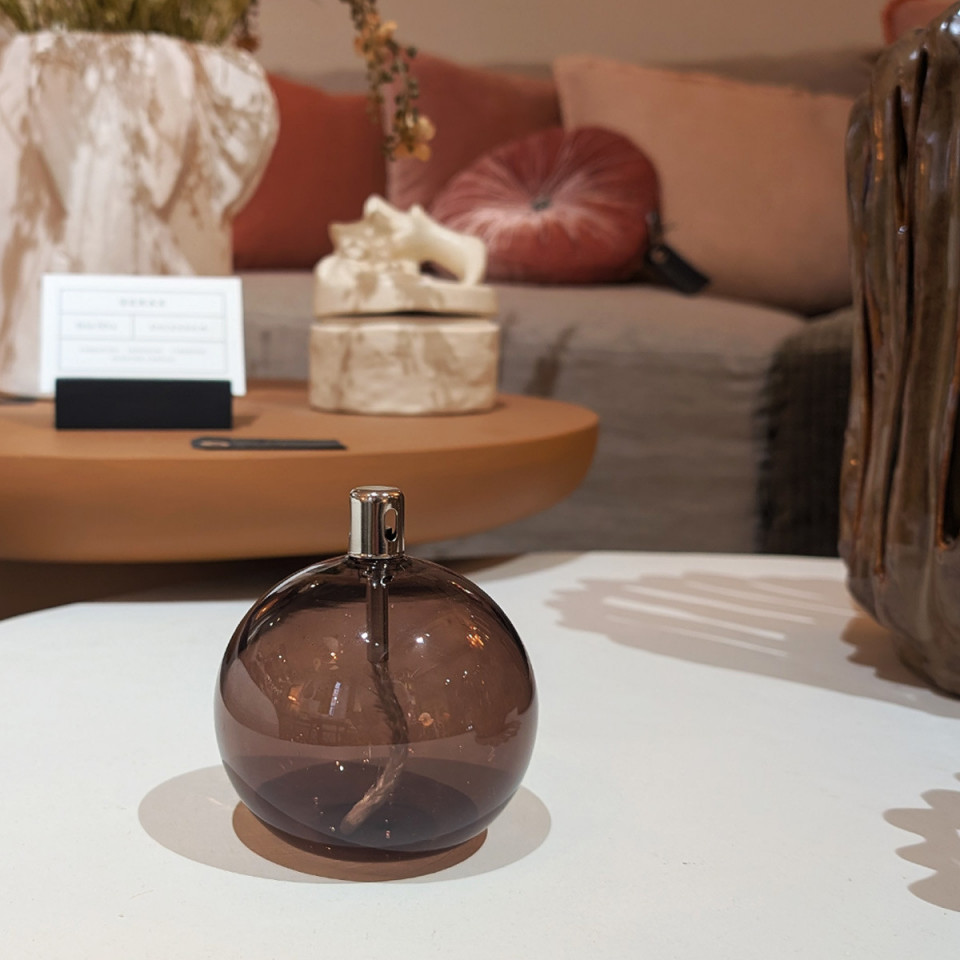 Lampe à Huile Sphere en Verre Bronze 