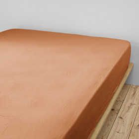 Drap housse Gaze de coton unie GAÏA  