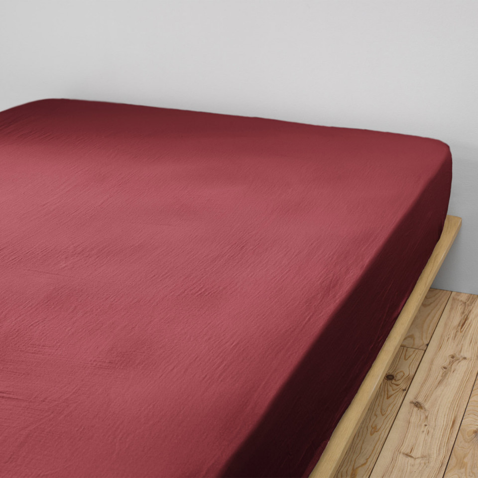 Drap housse Gaze de coton unie GAÏA  