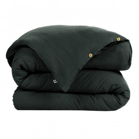 Housse de Couette en Gaze de Coton GAÏA Couleur:Sapin Dimensions:280 x 240