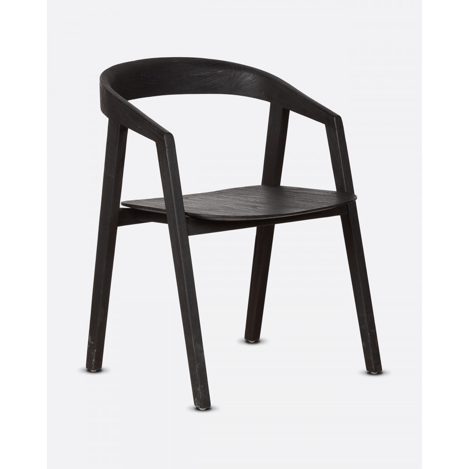Chaise en teck ARC Noir - DAREELS