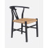 Chaise NOIR et NATUREL en teck et corde ROB - DAREELS