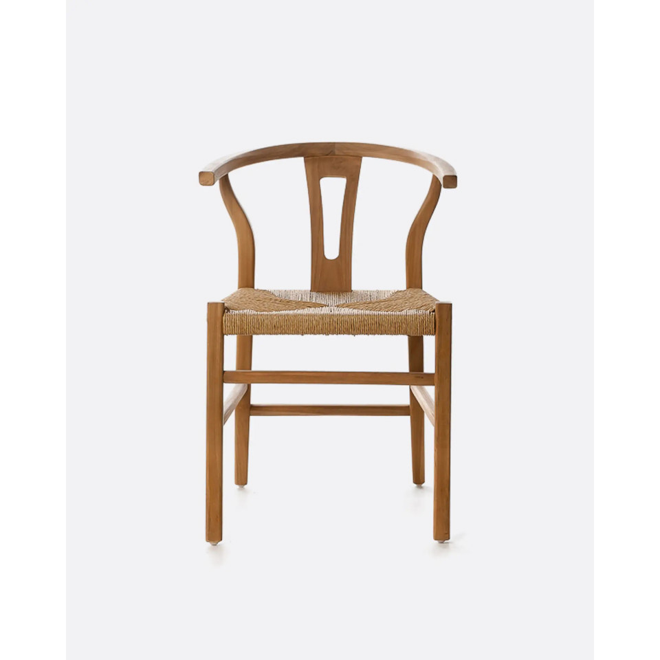 Chaise NATUREL en teck et corde ROB - Dareels