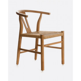 Chaise NATUREL en teck et corde ROB - Dareels