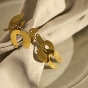 Rond de serviette Gui en métal doré  Ib Laursen