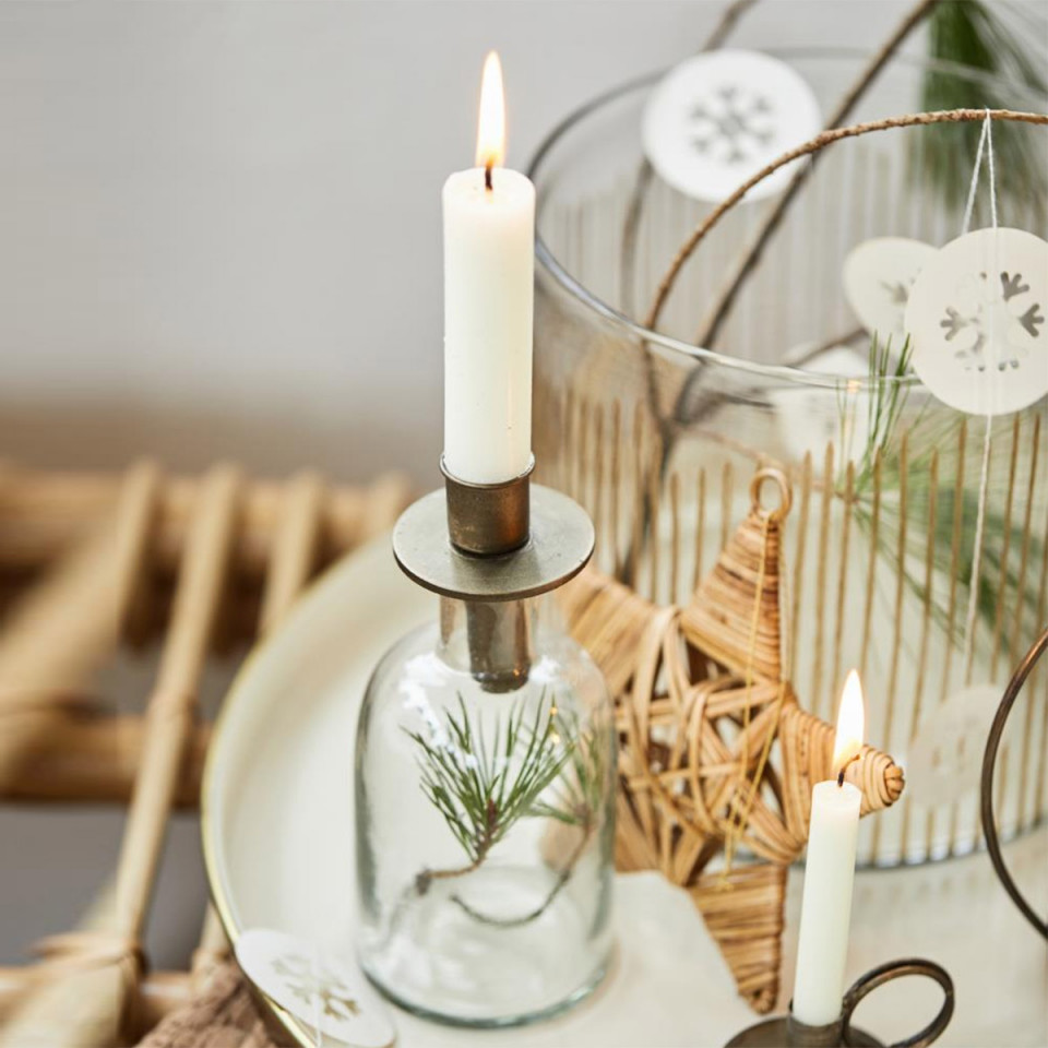 Bougeoir en métal diam 2,2cm à placer dans une bouteille