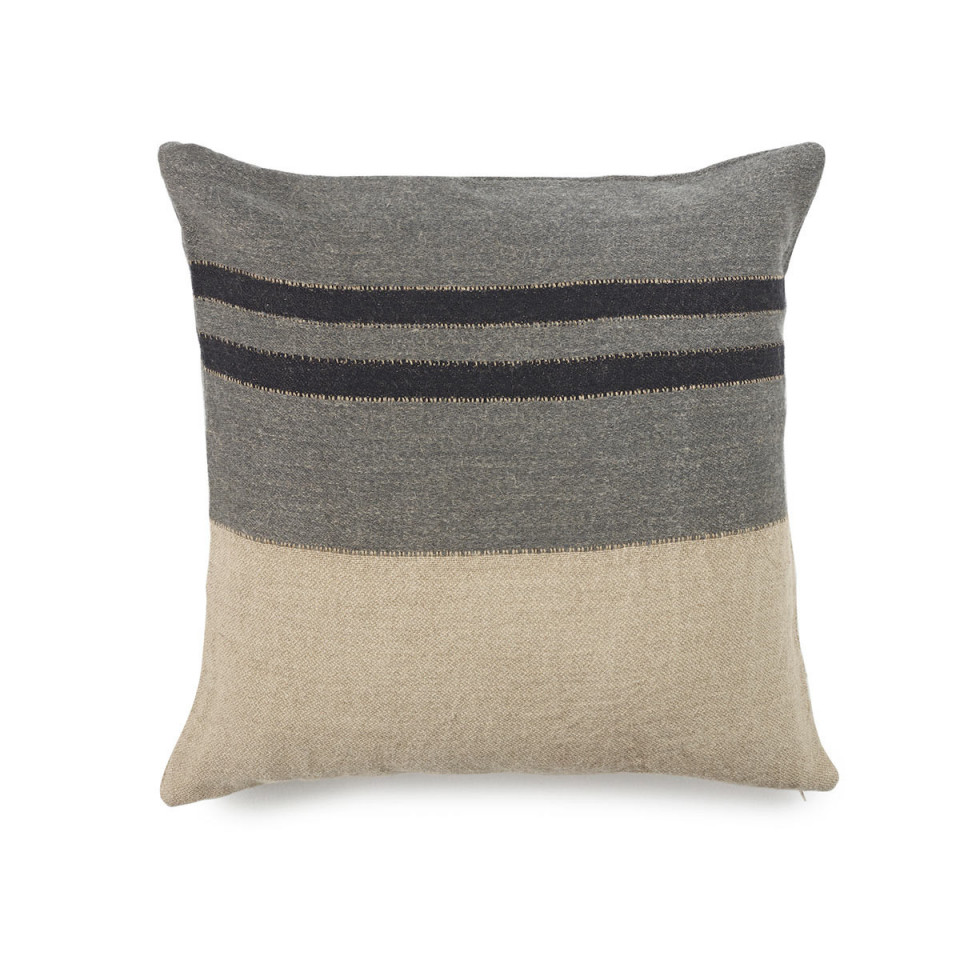 Housse de Coussin Lin et Laine Black House  