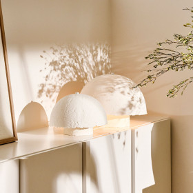 Lampe de Table Papier Mâché Blanc COMPETA