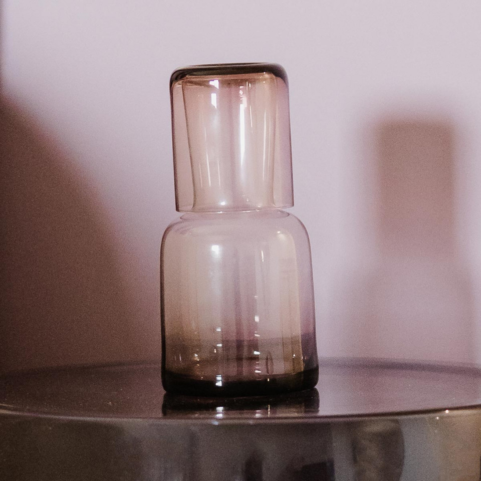 Verre + Carafe pour Table de Chevet