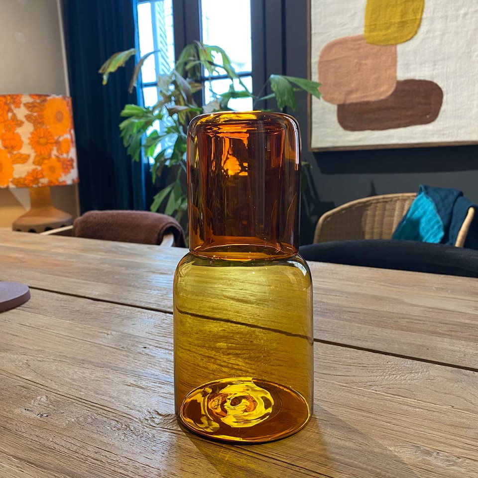 Verre + Carafe pour Table de Chevet