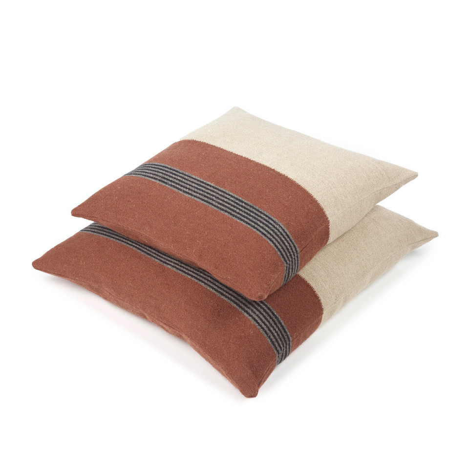 Housse de Coussin Lin et Laine Sienna  