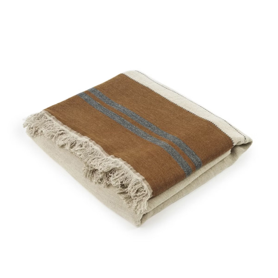 Couvre-Lit Lin et Laine The Highland Stripe