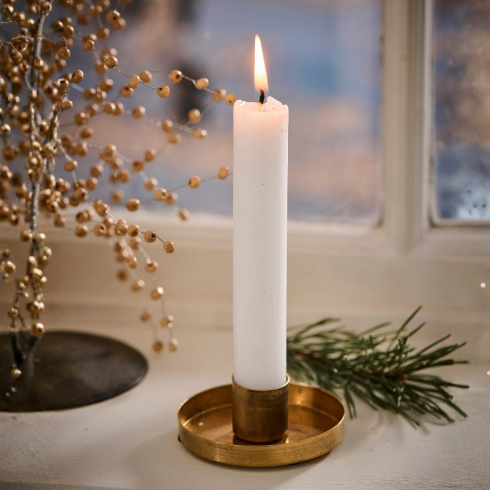 Bougie chandelier Blanche 18cm