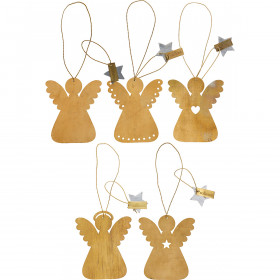 Anges en métal doré à suspendre (set de 5) - Ib Laursen