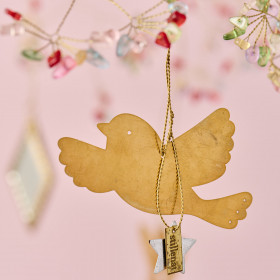 Oiseaux en métal doré à suspendre (set de 3) - Ib Laursen