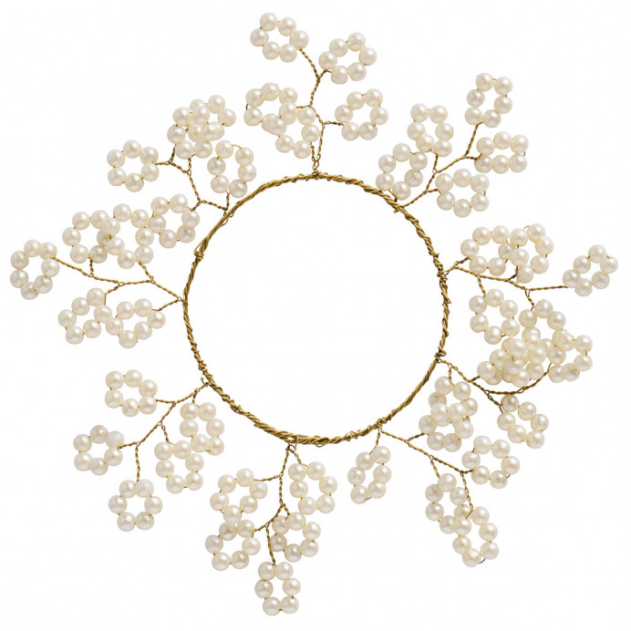 Rond de serviette avec perles blanches