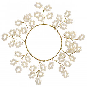 Rond de serviette avec perles blanches