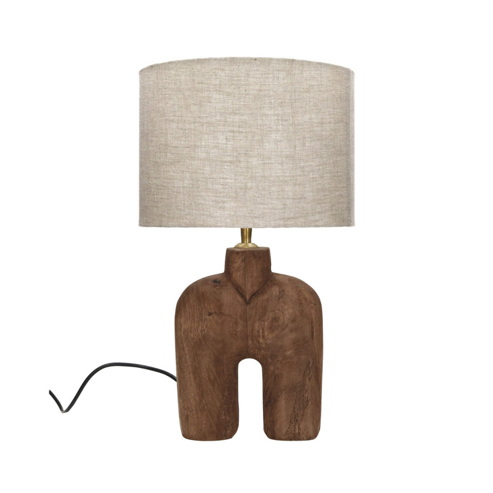 Lampe à Poser Bois et Lin Totem N LAMPEDUSA 