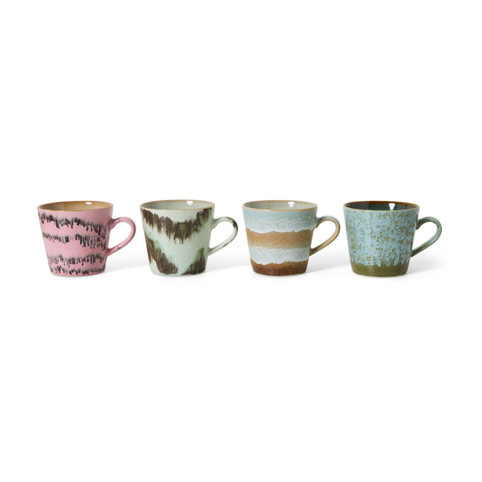Set 4 Mugs Céramique CAPPUCINO DADA - 70S 