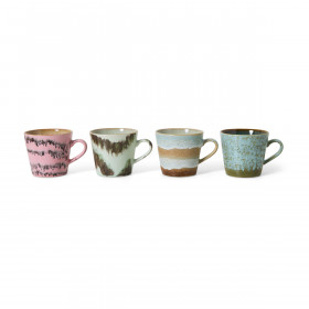 Set 4 Mugs Céramique CAPPUCINO DADA - 70S 