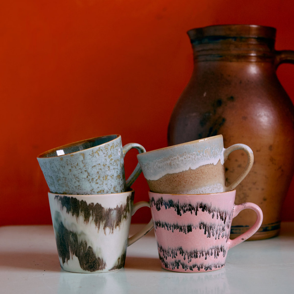 Set 4 Mugs Céramique CAPPUCINO DADA - 70S 