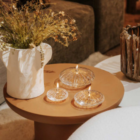 Trio de lampes à huile ellipse striée