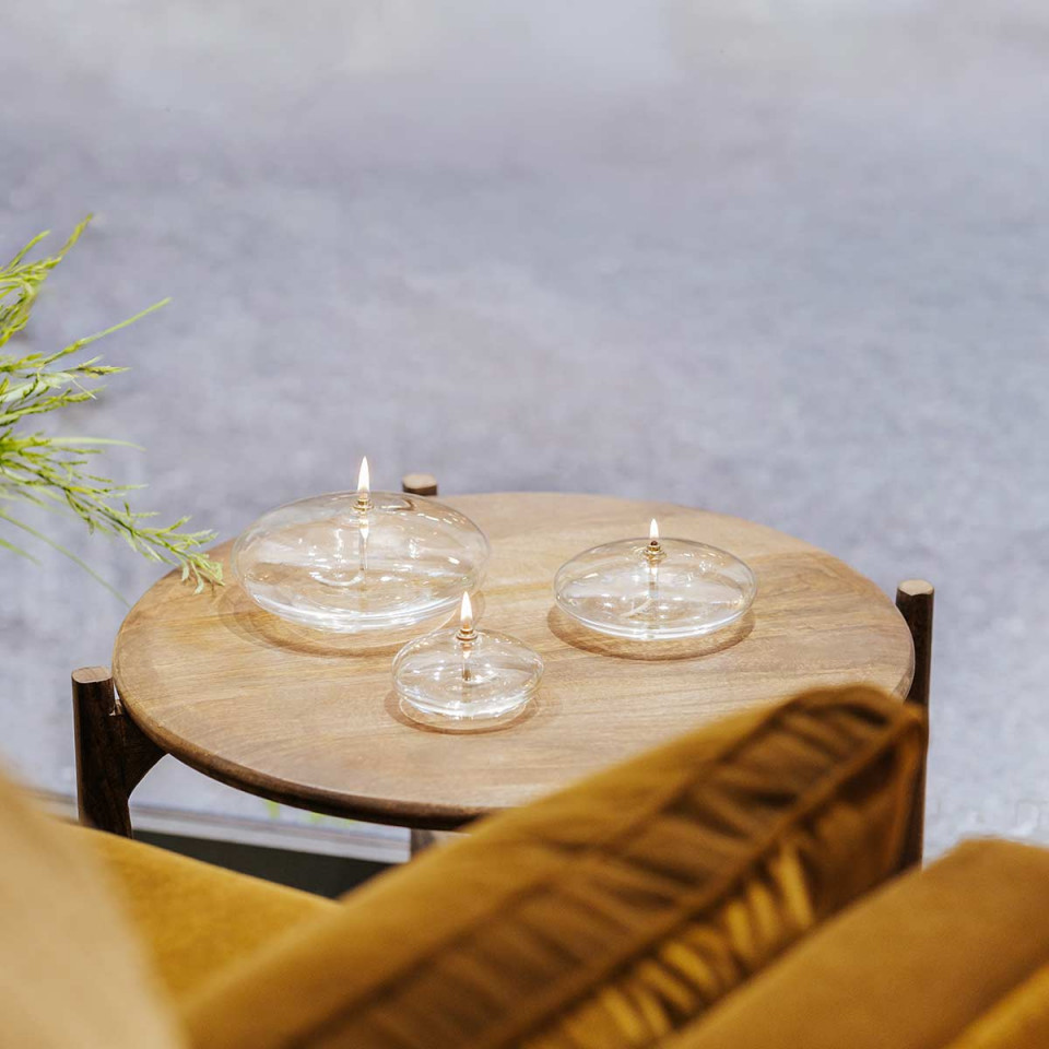 Trio de lampes à huile ellipse transparente impressionlin