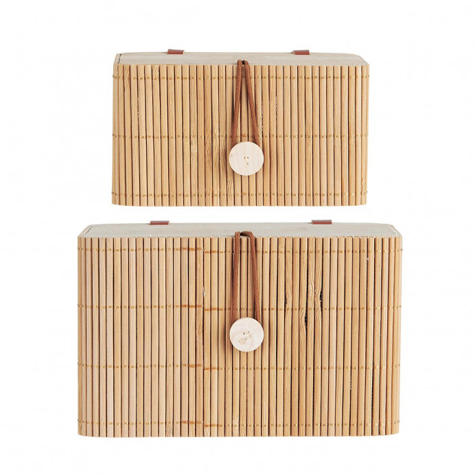 Set de 2 Boîtes de Rangement Bambou