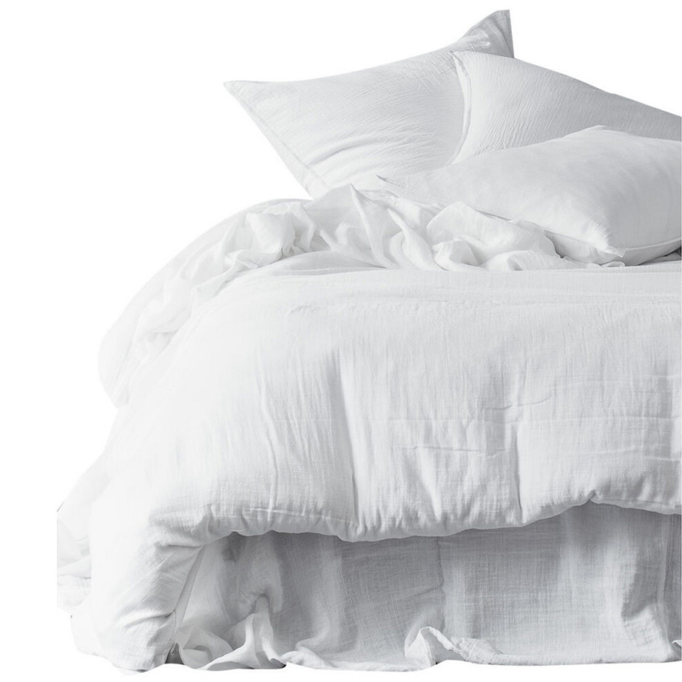 Housse de Couette En Gaze de Coton MYKONOS blanc