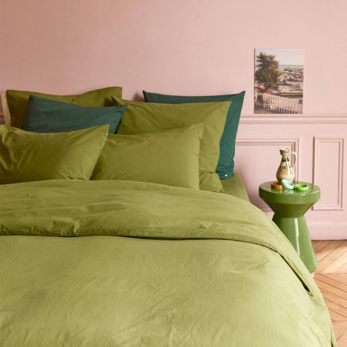 Housse de Couette Percale de Coton BIO Céleste  