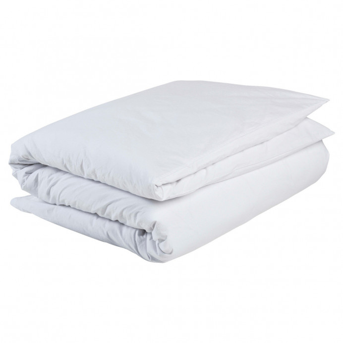 Housse de Couette Percale de Coton BIO Céleste