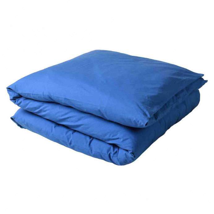 Housse de Couette Percale de Coton BIO Céleste