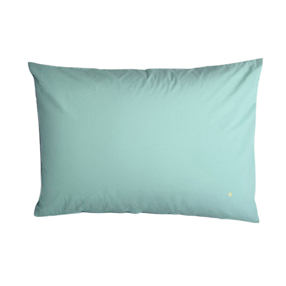 Taie d'Oreiller Percale de Coton BIO Céleste  