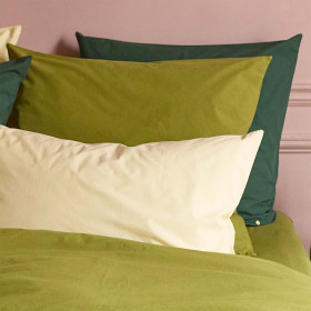 Taie d'Oreiller Percale de Coton BIO Céleste