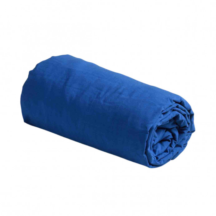 Drap Housse Percale de Coton BIO Céleste