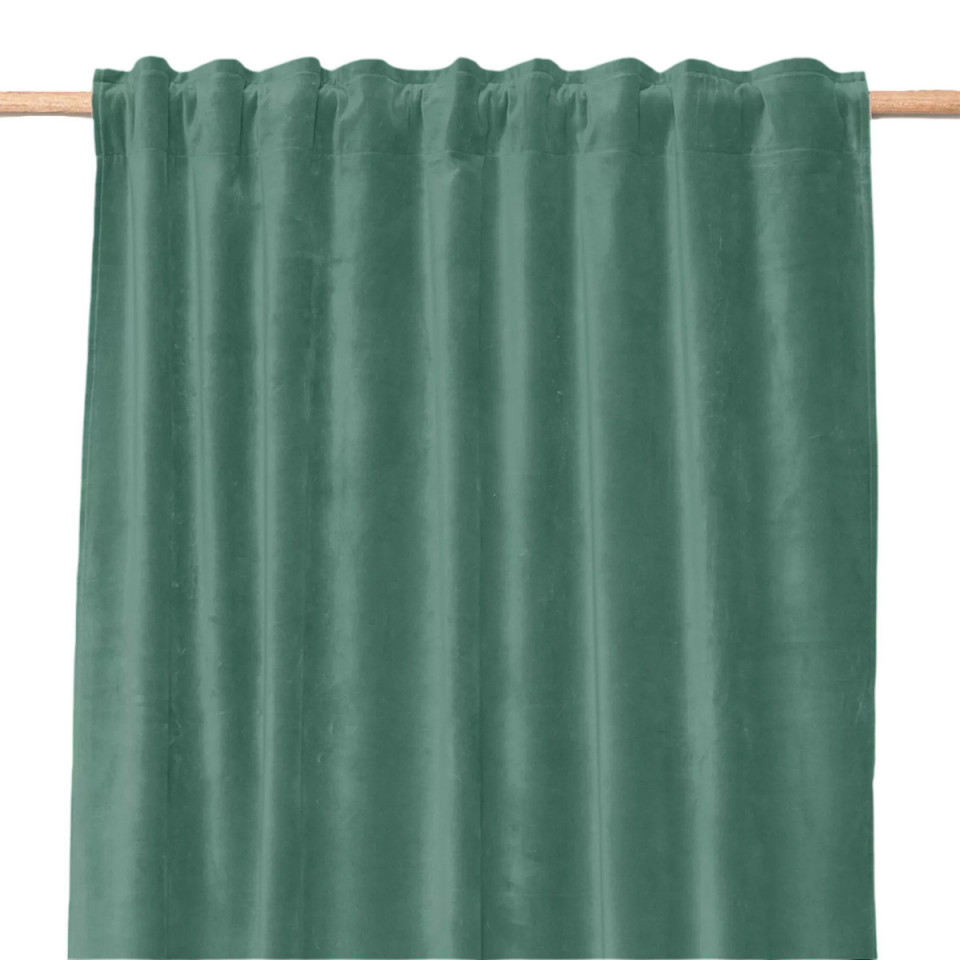 Rideau Velours Uni Ruflette et Passe Tringle NEW DELHI  