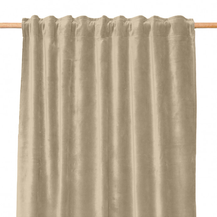 Rideau Velours Uni Ruflette et Passe Tringle NEW DELHI