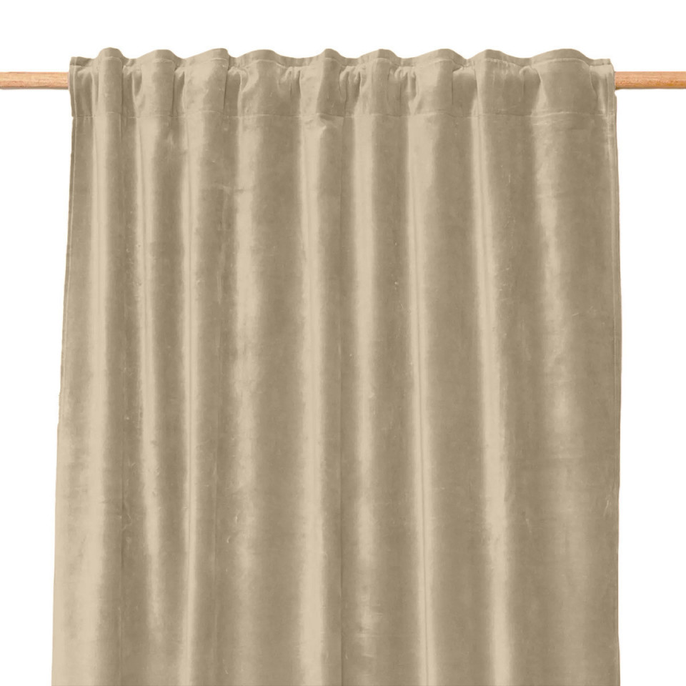 Rideau Velours Uni Ruflette et Passe Tringle NEW DELHI  